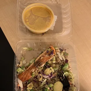Salmon curry bowl