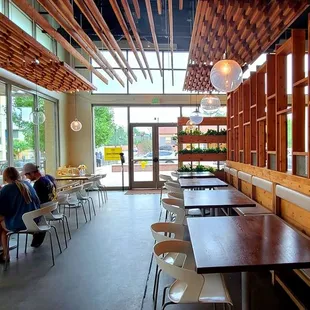 Customers on right side of restaurant.