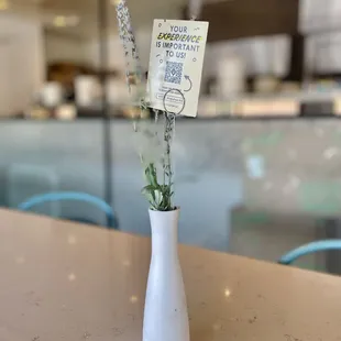 A little decorative on one of the dining tables