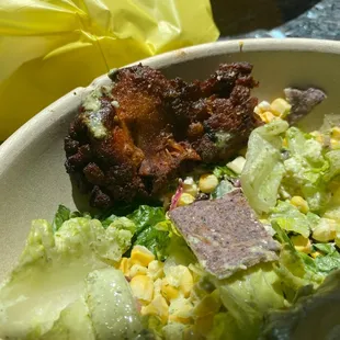 Is this chicken?  Nope. Some sort of charred mess!