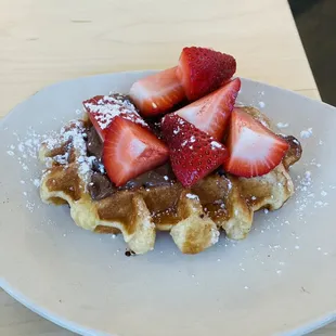 Belgian Nutella strawberry  waffle