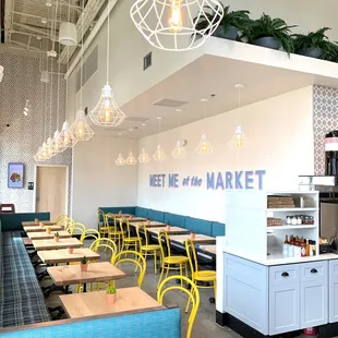 Modern Market Eatery seating.