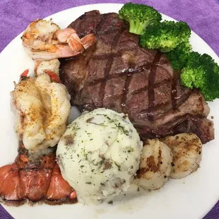 Surf &amp; Turf plated dinner