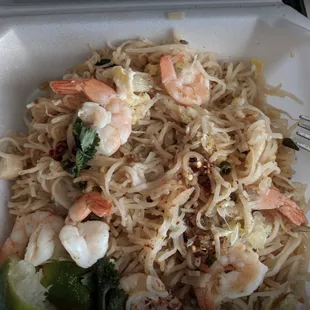 shrimp and noodles