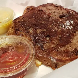 Vegan french toast ($7). Good sourdough bread. Nice.