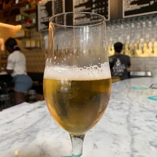 a glass of beer