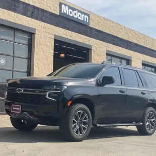 2021 Z71 Tahoe full tint done with front windshield tint