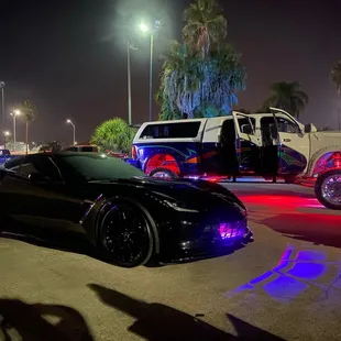 Full customized LED lighting placement installed on the Z06 and Rambunctious