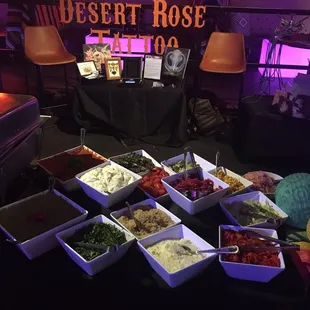 They did a Taco Bar for this event. The food was awesome. This is all the toppings.