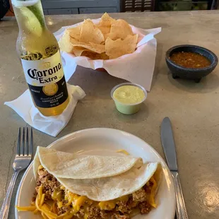 Best breakfast tacos in town!!! Blanco taco with chorizo &amp; cheese...perfect start to a perfect weekend!