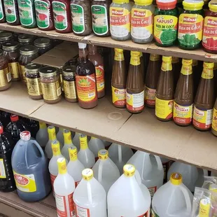 a variety of condiments