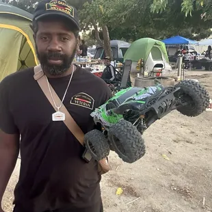 My husband enjoyed playing with his car it was entertaining for our neighboring campers
