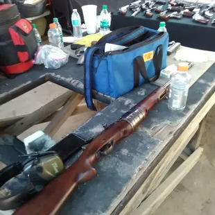1941 Johnson Rifle, rare circular magazine. Used as a replacement rifle for the M1 Garand in WW2 since it was cheaper.