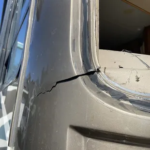 This had tarred tape on this spot and she completely over looked it.