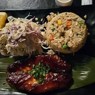 Salmon Teriyaki w/ garlic fried rice