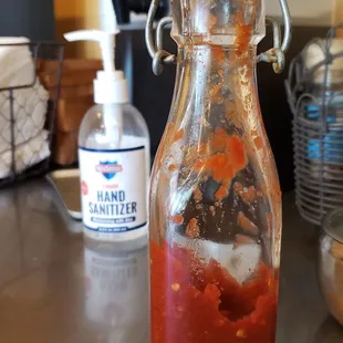 House made hot sauce that's to die for