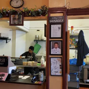 You can watch this hard working staff make your order.