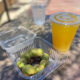 Strawberry Matcha (weekly flavor) + Lilikoi Lemonade