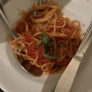 side of spaghetti for the chicken parmigiana