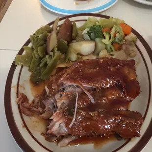 BBQ rib 1/4 rack dinner special