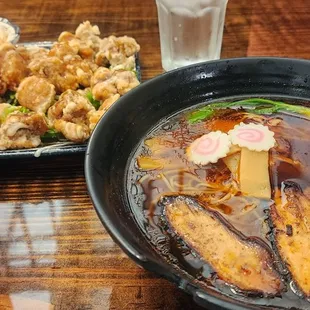 Shoyu ramen spicy with black garlic oil