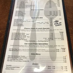 menu