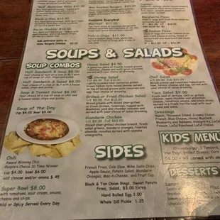 The menus!