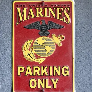 Marine plaque on door entrance...