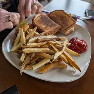 Turkey melt and hand cut fries