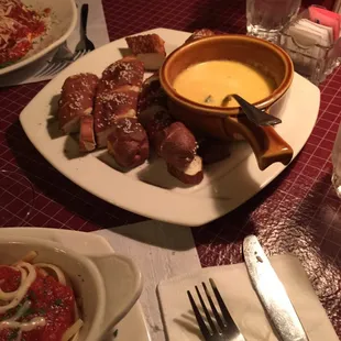 Bravian pretzels with beer cheese.