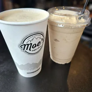 Chai tea latte and coffee shake