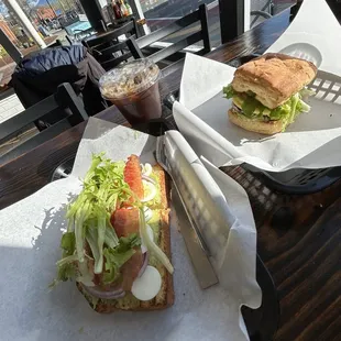 Loaded avocado toast and loaded veggie breakfast  sandwich