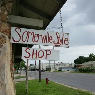 a sign for a store