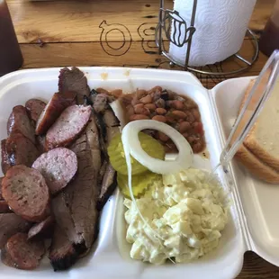 Sliced smoked Brisket &amp; Sausage Yum!!!!