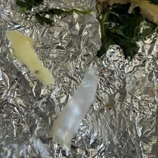 peice of paper on my cheese Egg &amp; Cheese bagel