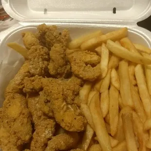 Catfish nuggets and fries