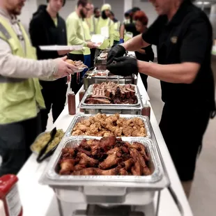 people serving themselves