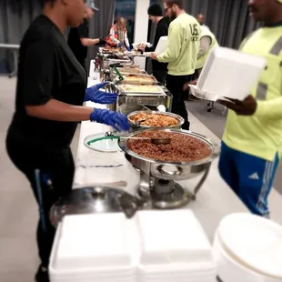 people serving themselves