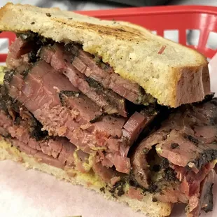 a close up of a sandwich