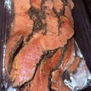 One pound of PASTRAMI, cut lean and thick