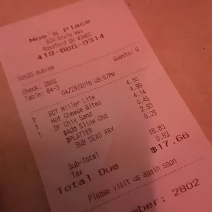 Great prices!! Two beers, an appetizer, and a sandwich platter!!