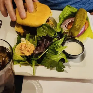 Moe Betta Grilled Chicken Sandwich and Side Salad