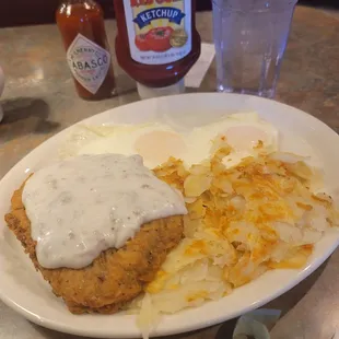 Country fried steak. It was as good as it looks.