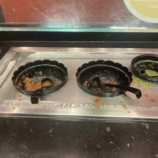 Depleted salsa bar.