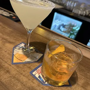 Lemon Drop and Old Fashioned