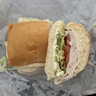 Turkey and provolone sandwich