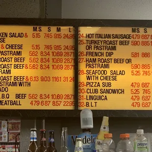 Menu from left to right part 3