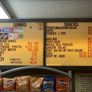 Menu from left to right part 1