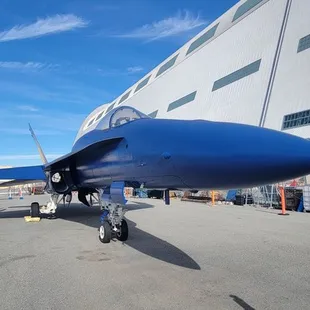 F-18 hornet outside the building