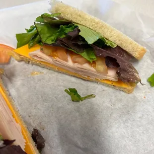 a cut in half sandwich